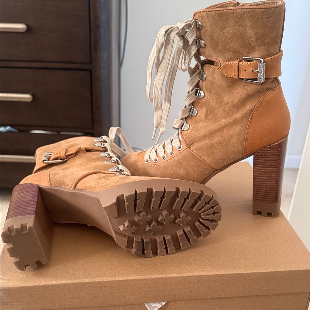 Steve Madden Brown Suede Lace-Up Boots - Picture 4 of 4